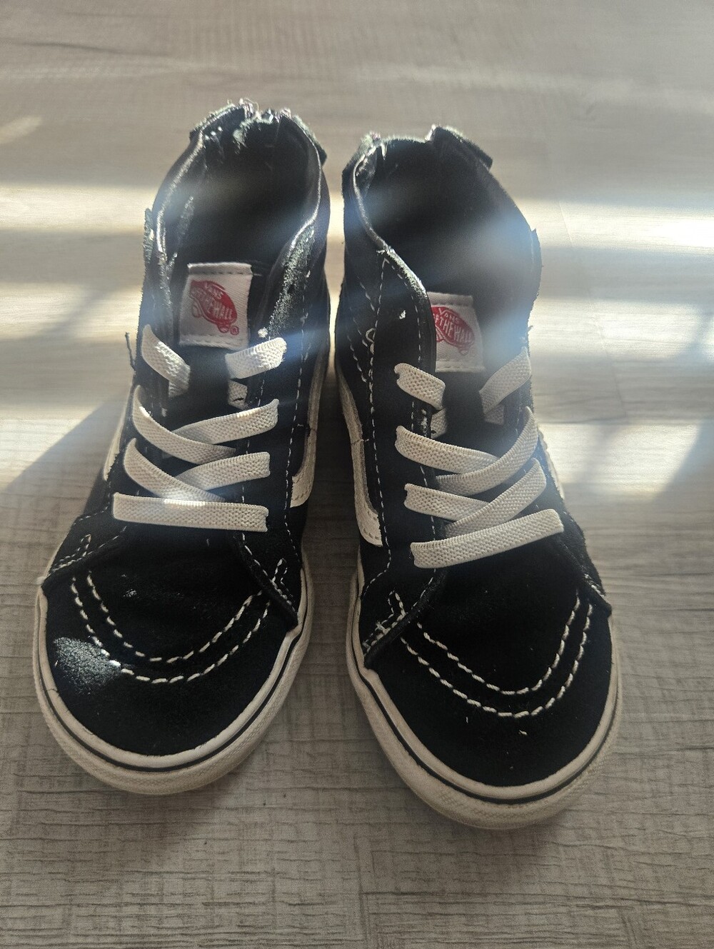 Vans Kids Black and White High-Top Sneakers